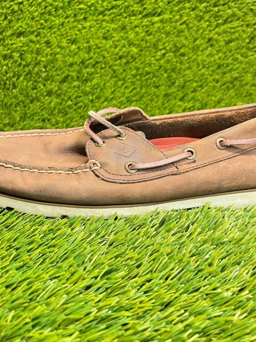 Sperry Authentic Original 2-Eye Mens Size‎ 9 Brown Casual Leather Boat Shoes